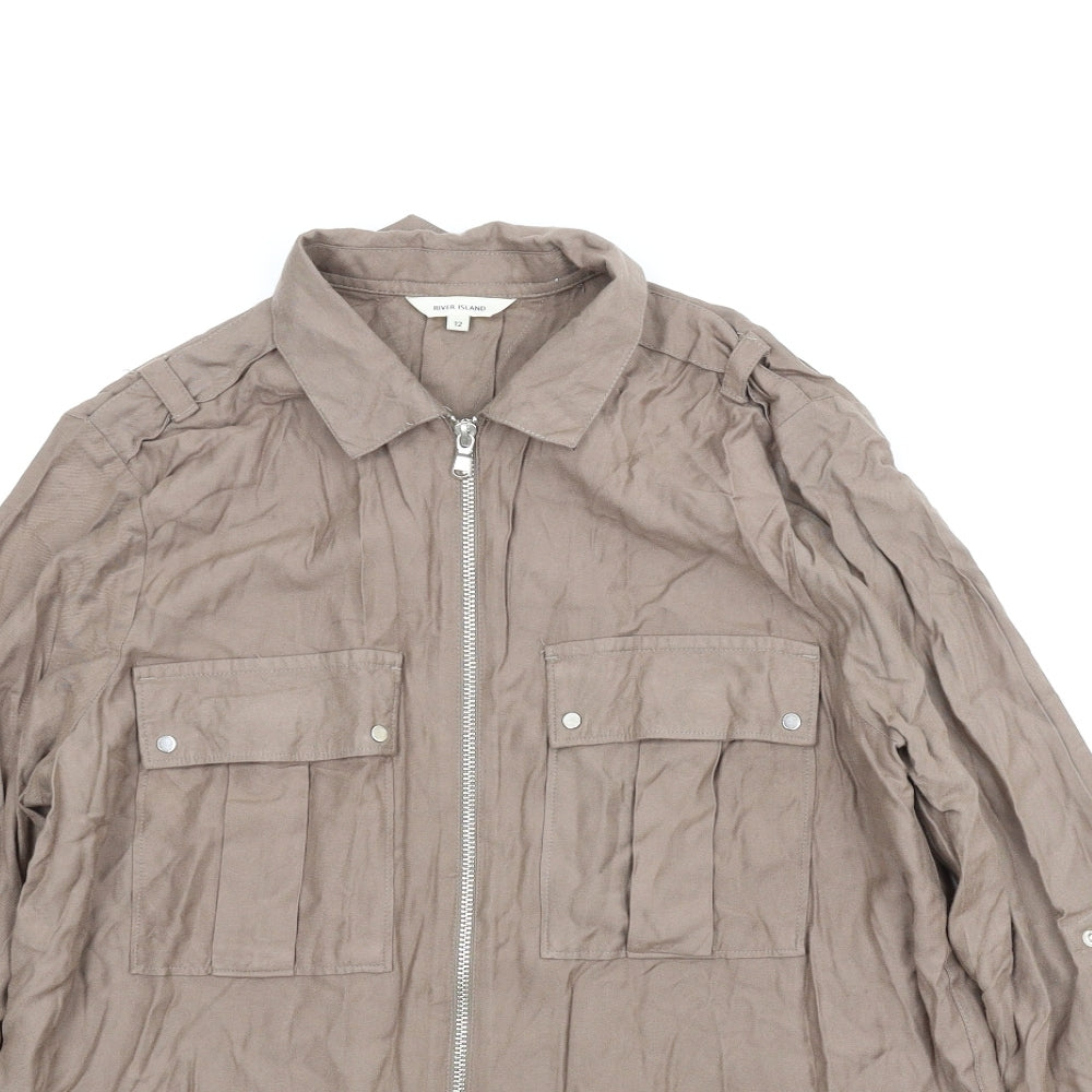 River Island Womens Brown   Basic Blouse Size 12