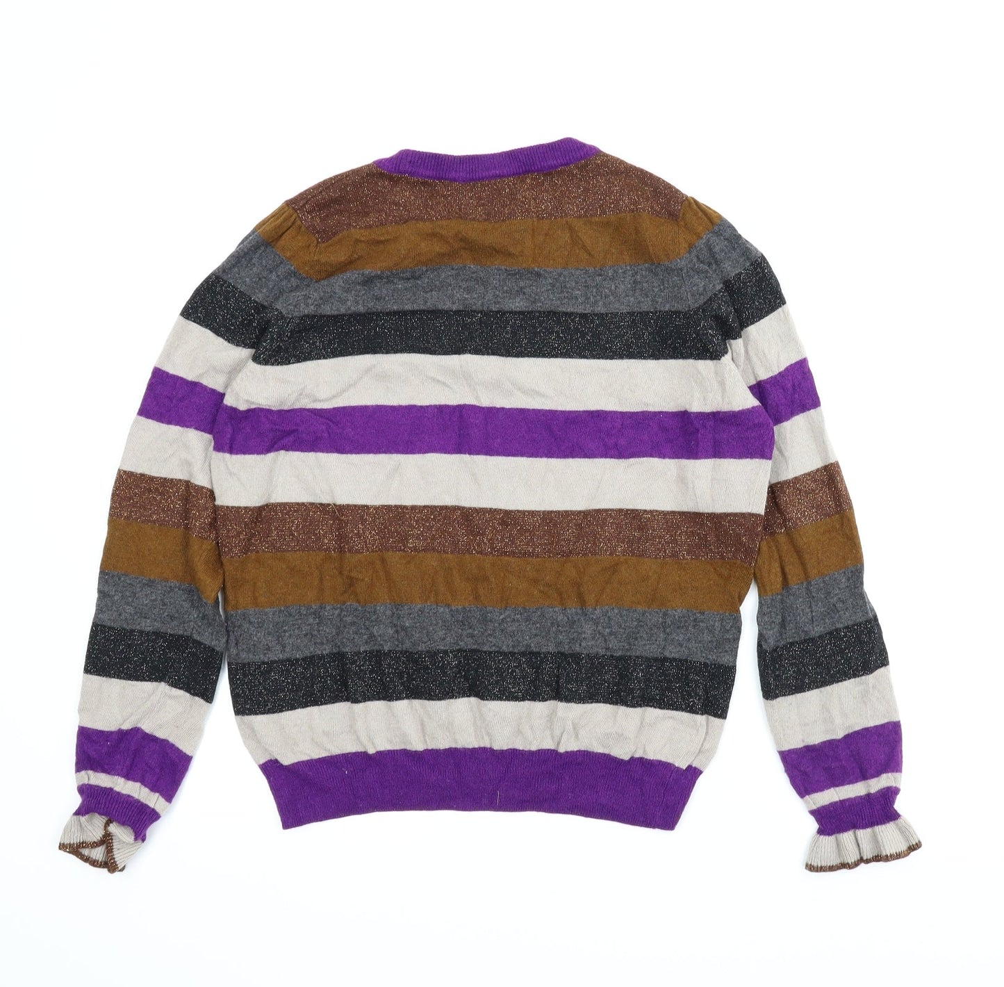 B. Young Womens Multicoloured Striped  Pullover Jumper Size L