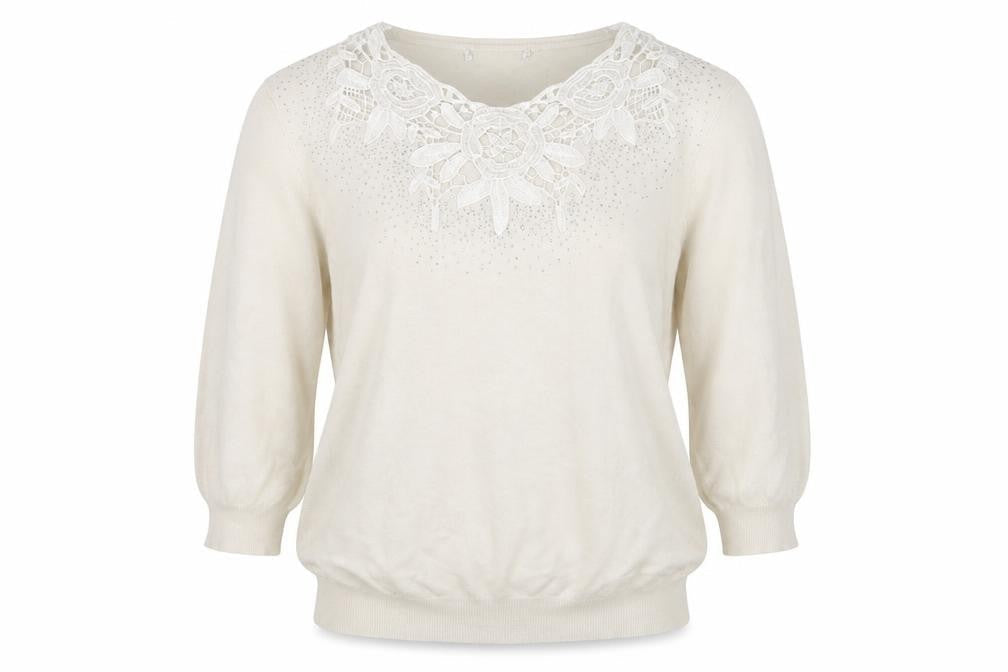 Preworn Womens White  Knit Pullover Jumper Size L