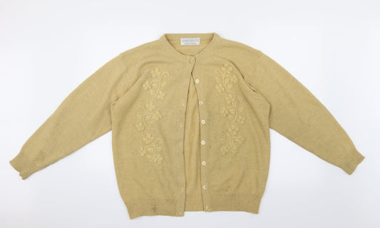 Compliments Womens Beige  Knit Cardigan Jumper Size L