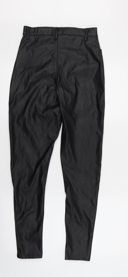 PRETTYLITTLETHING Womens Black   Trousers  Size 8 L28 in