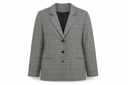 Daxon Womens Grey Check  Jacket Blazer Size 14