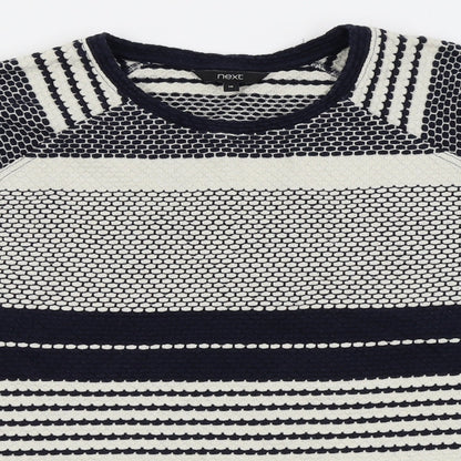 Next Womens Blue Houndstooth  Pullover Jumper Size 16