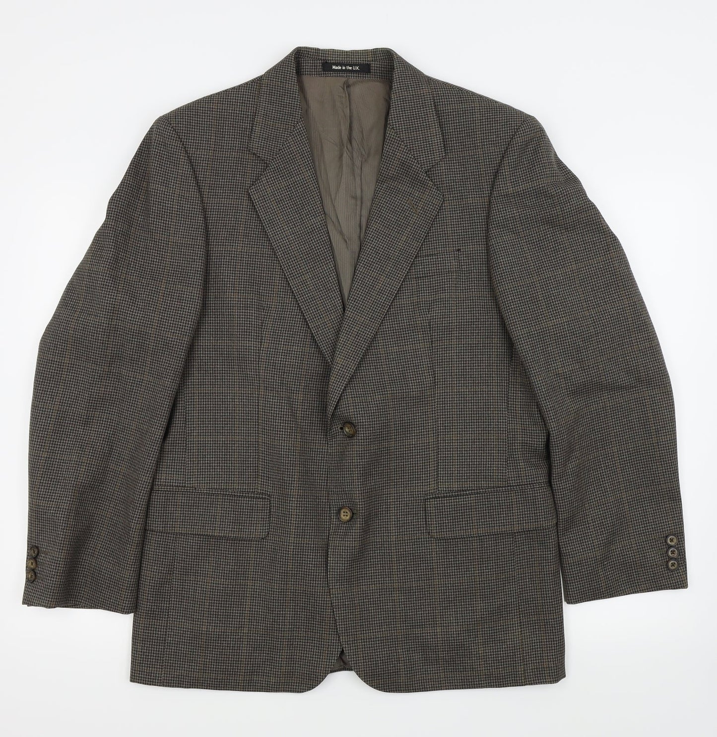 St michael Mens Brown Houndstooth  Jacket Blazer Size 40