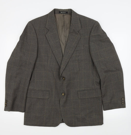 St michael Mens Brown Houndstooth  Jacket Blazer Size 40