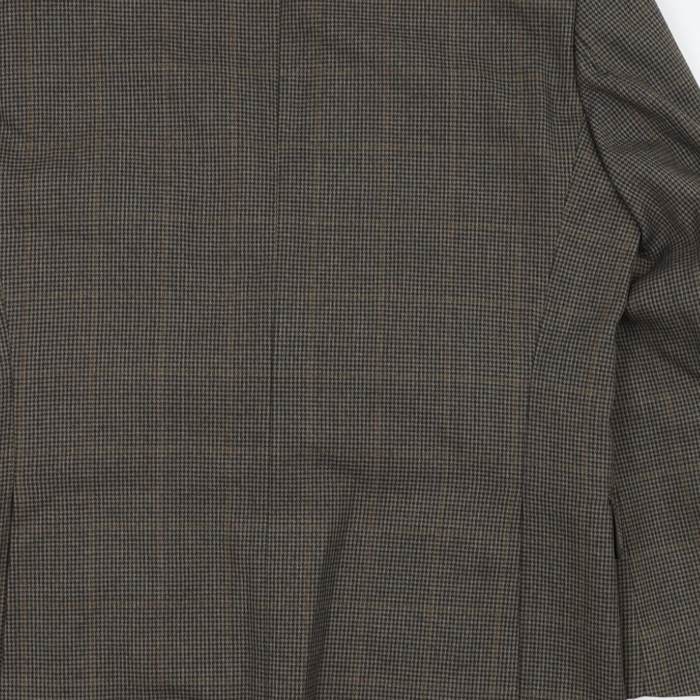 St michael Mens Brown Houndstooth  Jacket Blazer Size 40