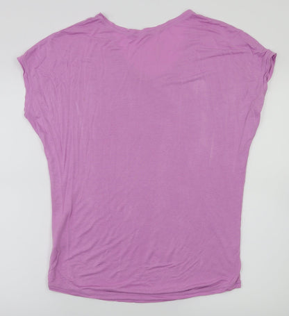 ELLE Sport Womens Purple   Basic T-Shirt Size 12