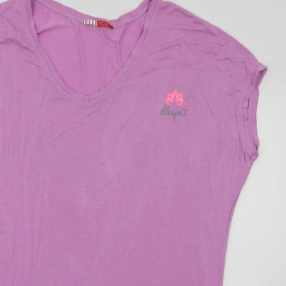 ELLE Sport Womens Purple   Basic T-Shirt Size 12