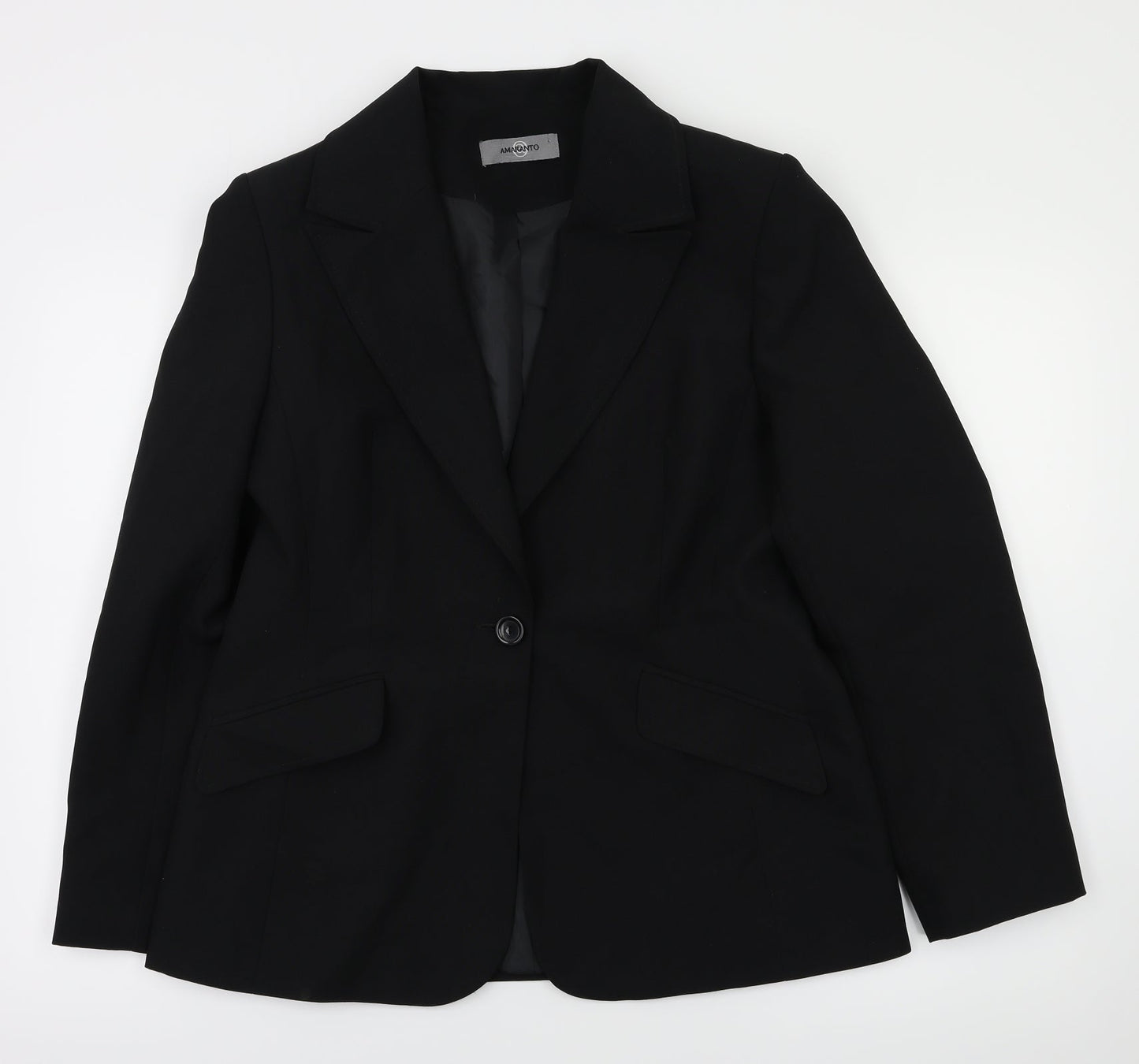 AMARANTO Womens Black   Jacket Blazer Size 14