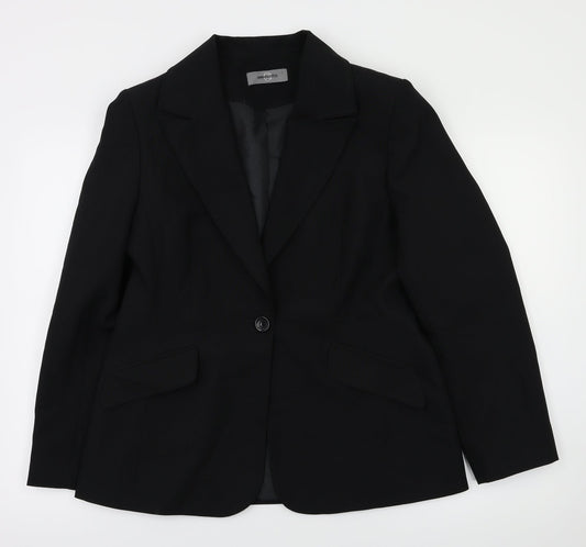 AMARANTO Womens Black   Jacket Blazer Size 14