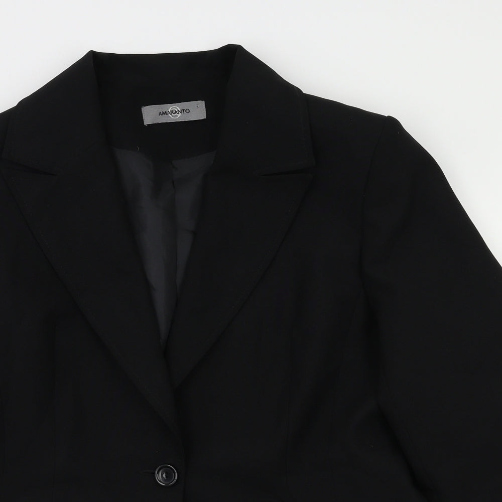 AMARANTO Womens Black   Jacket Blazer Size 14