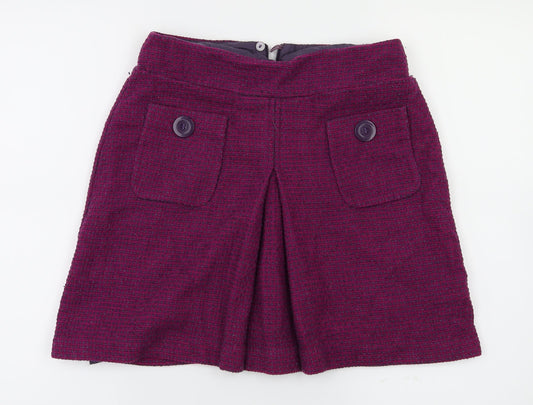 Preworn Womens Purple Check  Flare Skirt Size 8