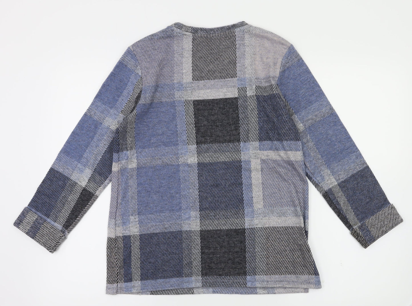 M&S Womens Black Check  Basic T-Shirt Size 10