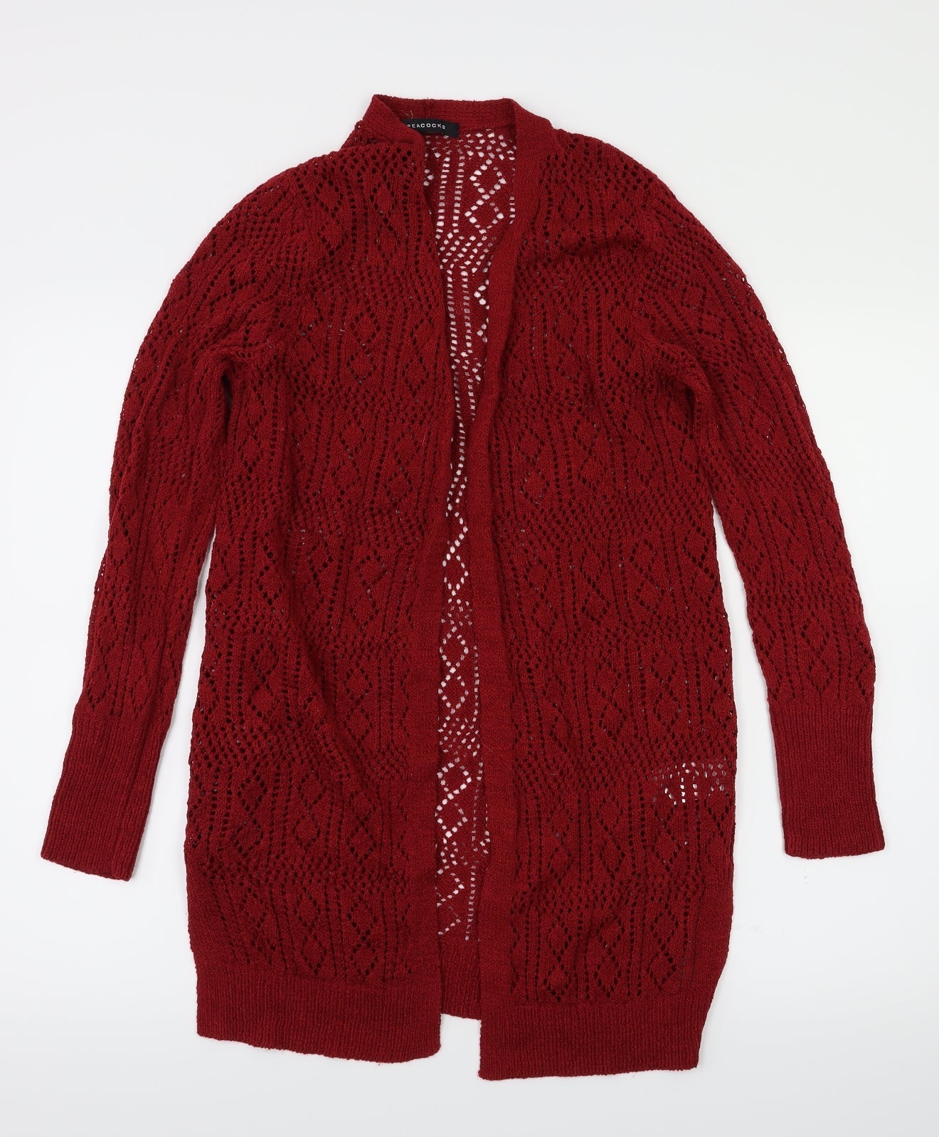 Peacocks Womens Red   Cardigan Jumper Size 8