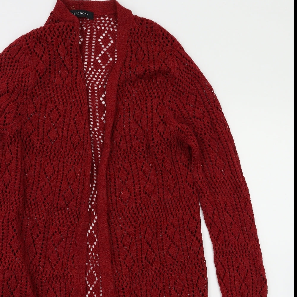 Peacocks Womens Red   Cardigan Jumper Size 8