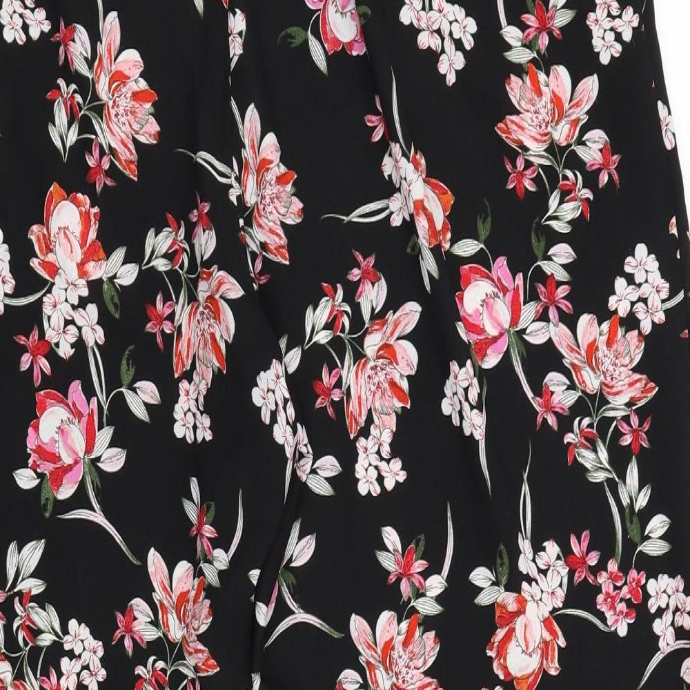 M&Co Womens Black Floral  Trousers  Size 20 L27 in