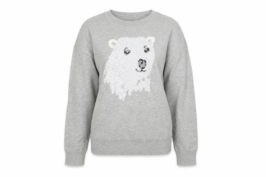 Gap Girls Grey  Knit Pullover Jumper Size M  - Polar bear