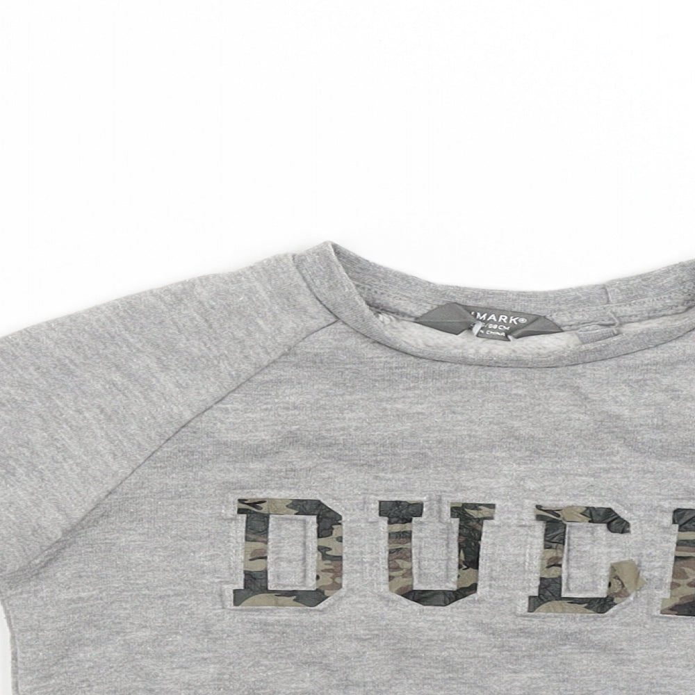 Primark Boys Grey   Pullover Sweatshirt Size 2-3 Years  - Dude