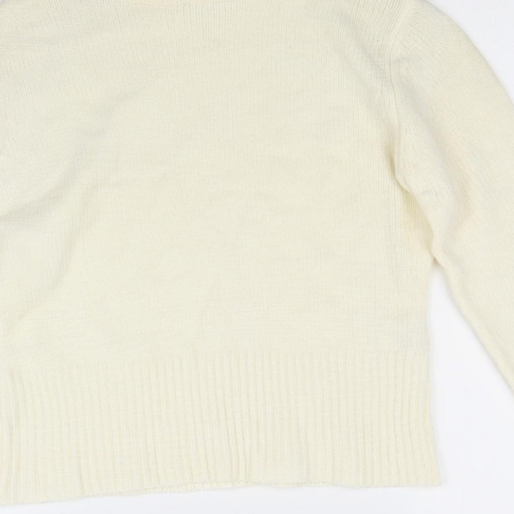stmosphere Womens White  Knit Pullover Jumper Size 12
