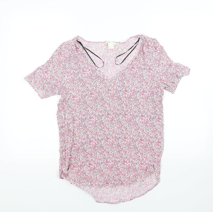 Preloved H&M Womens Multicoloured Floral  Basic Blouse Size 6 - Front
