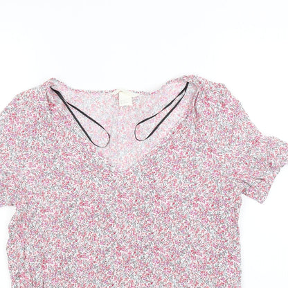 Preloved H&M Womens Multicoloured Floral  Basic Blouse Size 6 - Detail