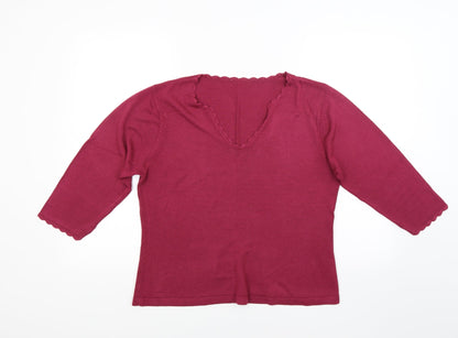 BHS Womens Red  Knit Pullover Jumper Size 16