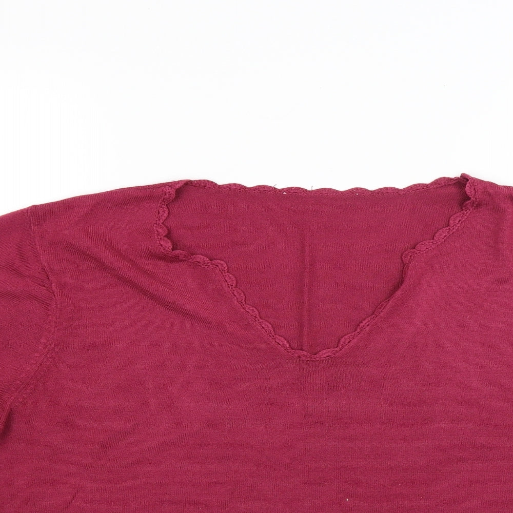 BHS Womens Red  Knit Pullover Jumper Size 16