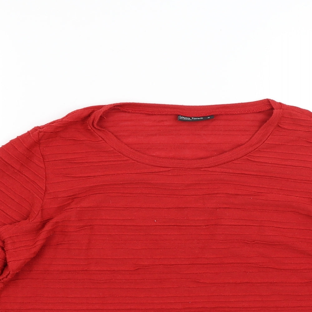 Laura Torelli Womens Red  Knit Pullover Jumper Size S