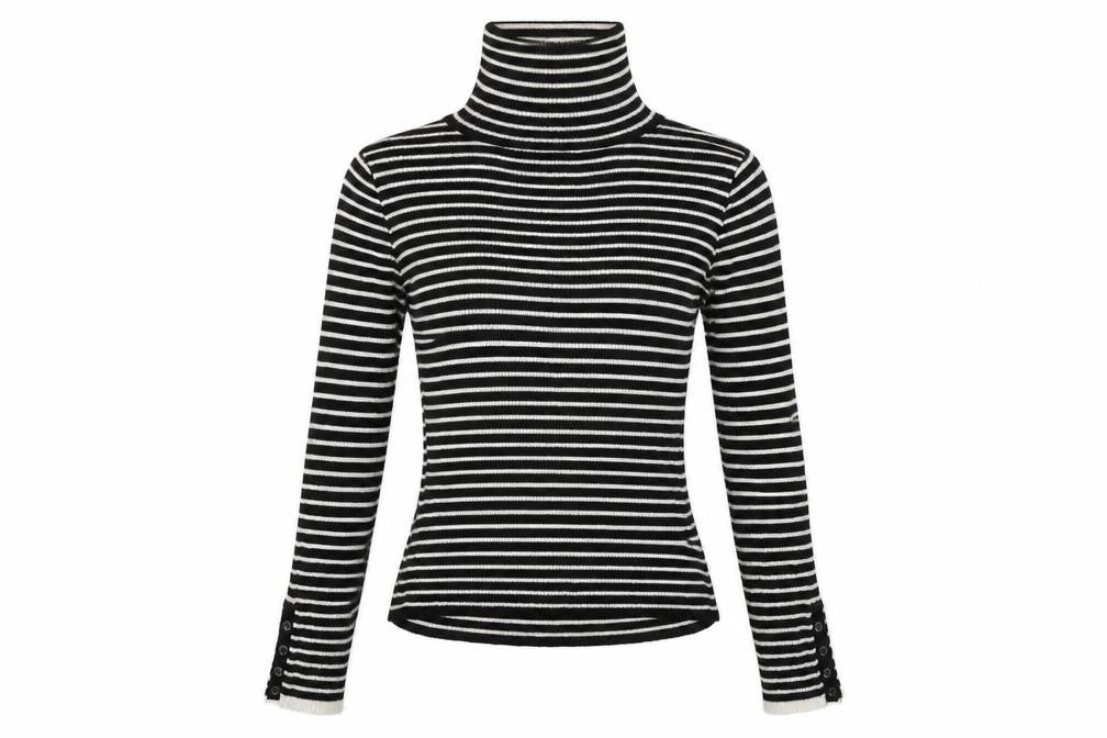 New Look Womens Black Striped Knit Pullover Jumper Size 10