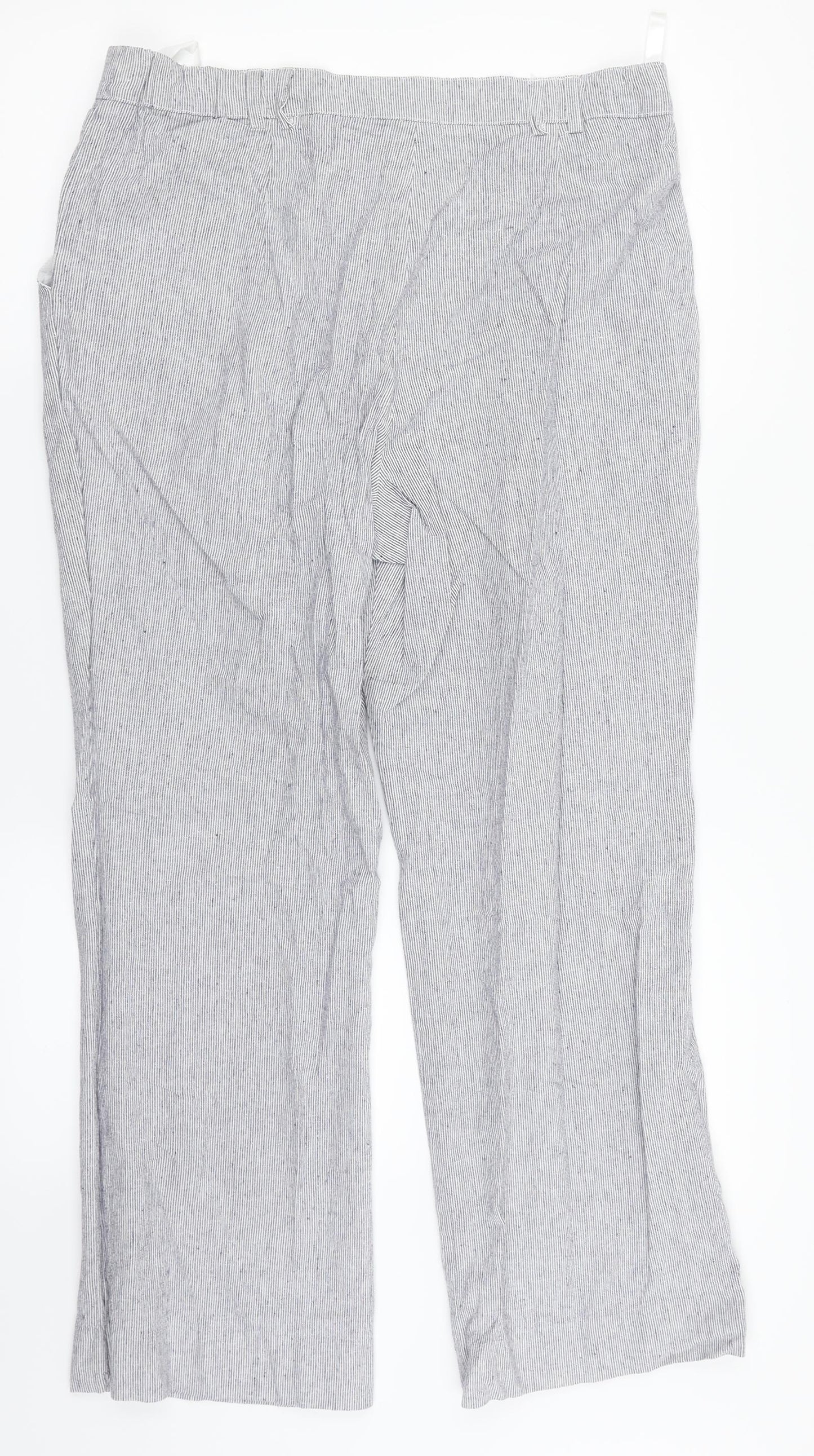 Anna Rose Womens Grey Striped  Dress Pants Trousers Size 14 L26 in