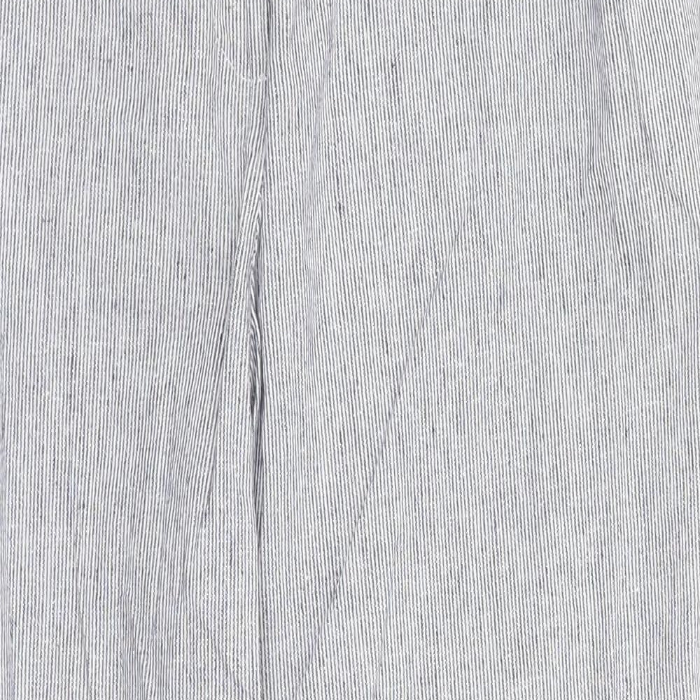 Anna Rose Womens Grey Striped  Dress Pants Trousers Size 14 L26 in