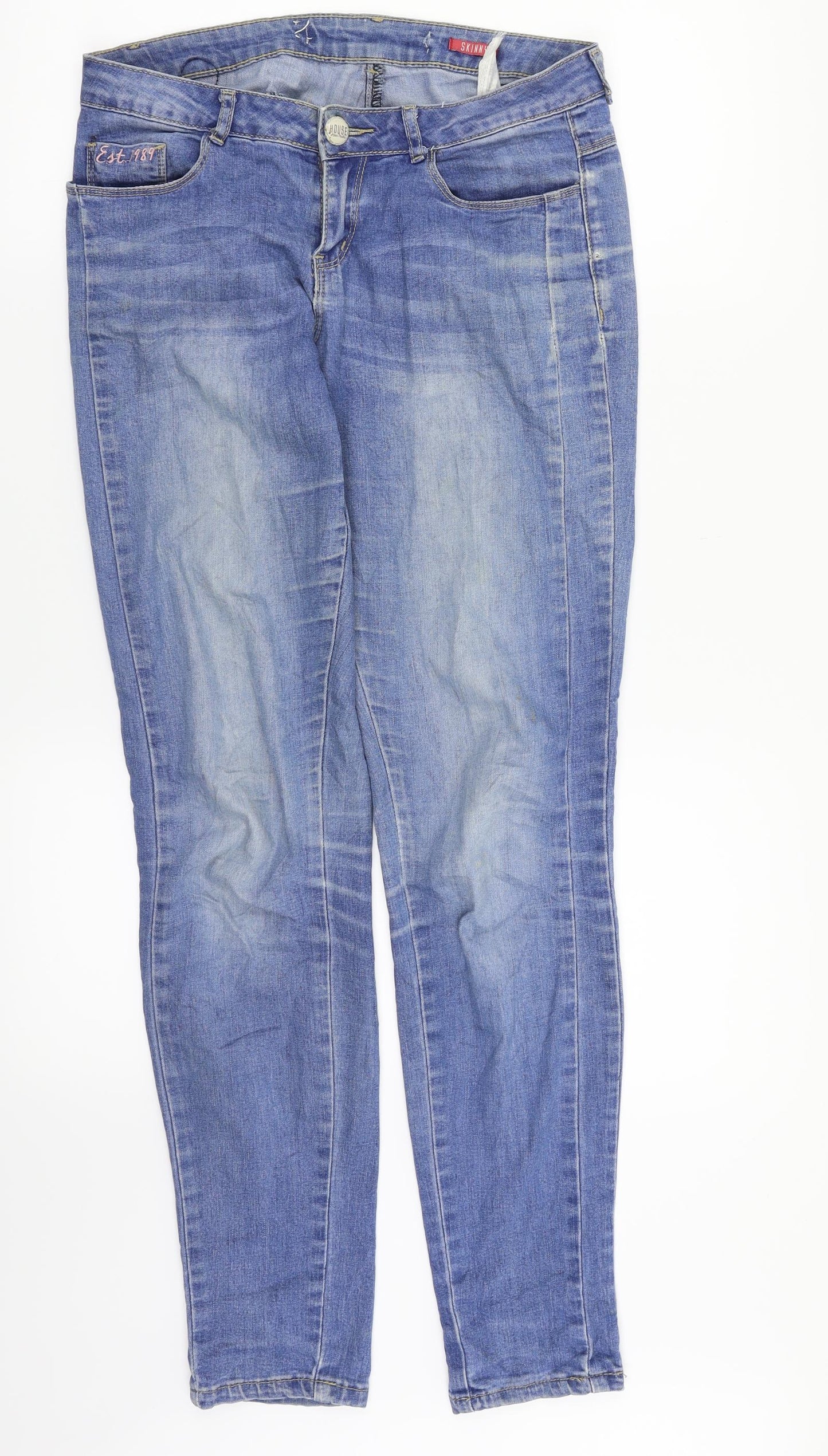 House Womens Blue  Denim Skinny Jeans Size 8 L30 in