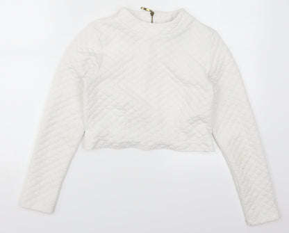 H&M Womens White   Pullover Sweatshirt Size XS