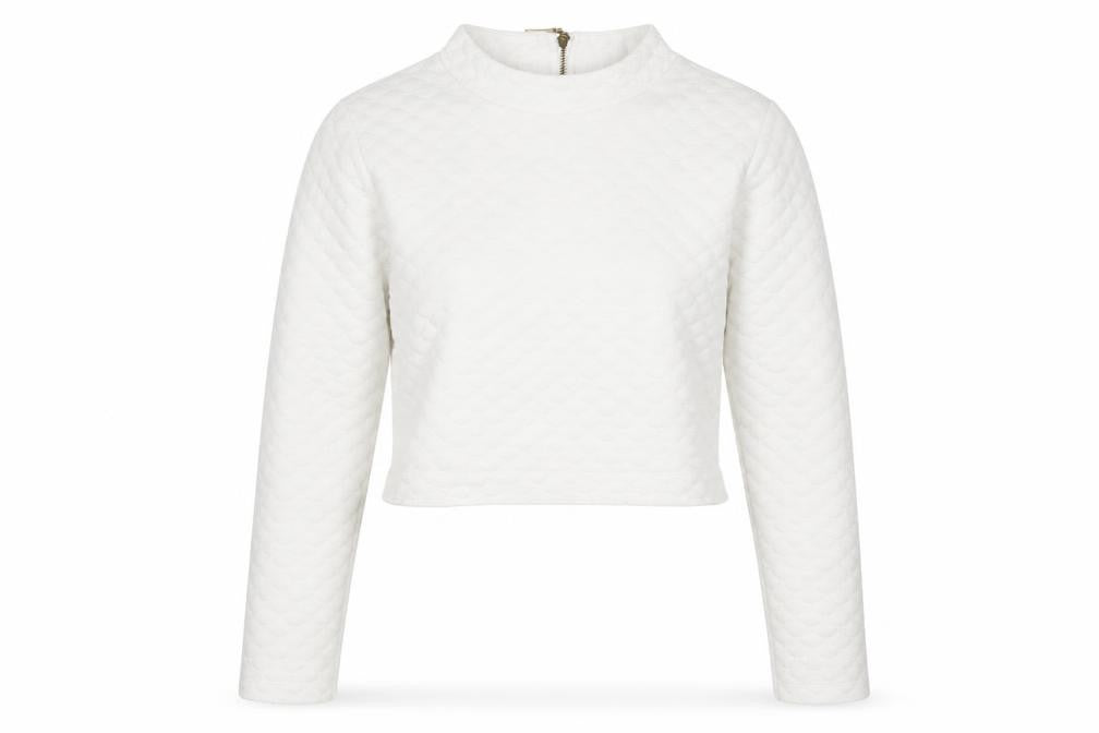 H&M Womens White   Pullover Sweatshirt Size XS