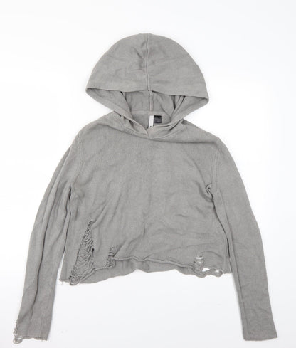 H&M Womens Grey   Pullover Hoodie Size S