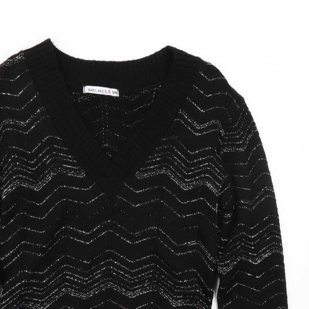 Select Womens Black   Pullover Jumper Size M