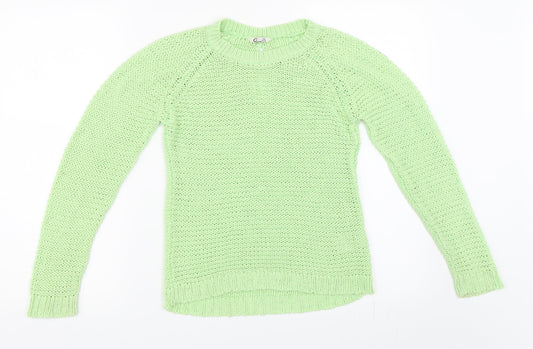 Preworn Girls Green   Pullover Jumper Size 10 Years