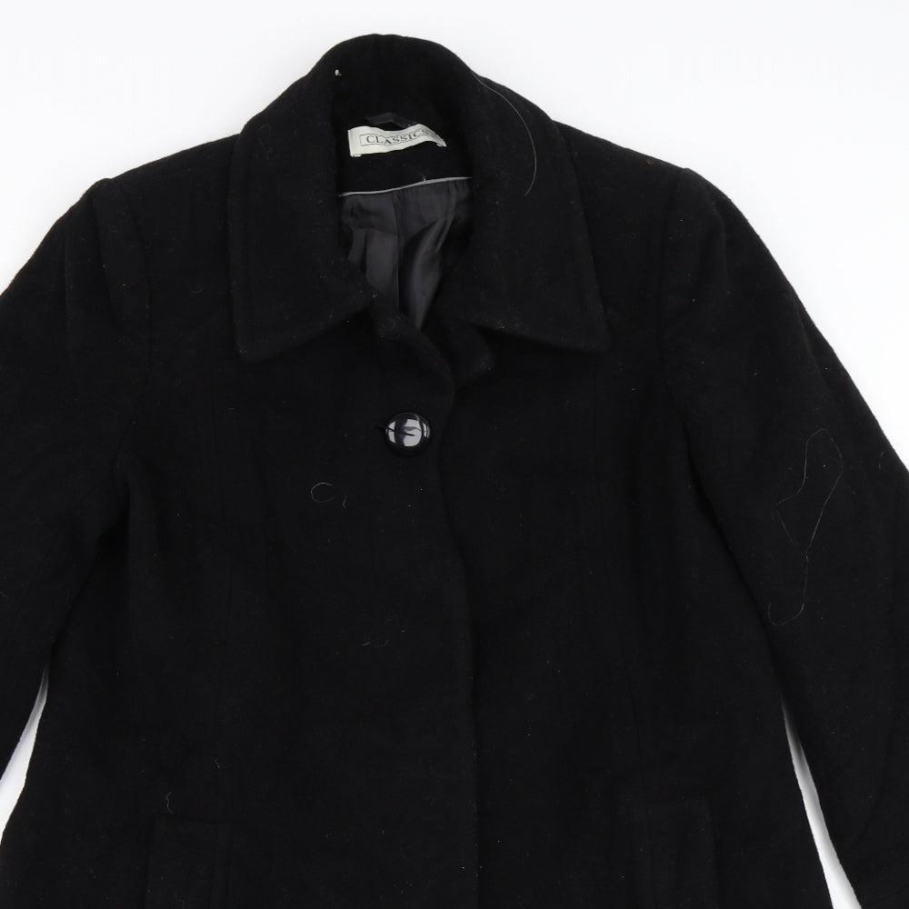 BHS Womens Black   Overcoat Coat Size 14