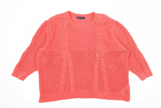 Marks and Spencer Womens Orange  Knit Pullover Jumper Size 20