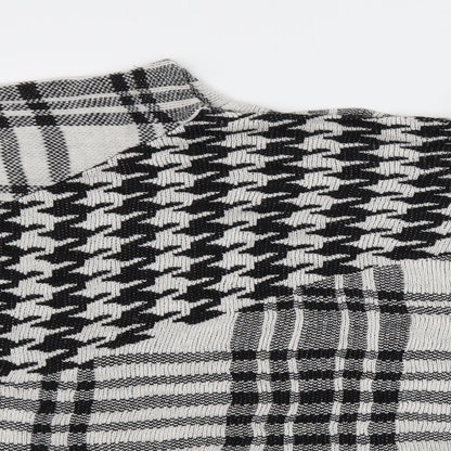 Preloved TU Womens White Houndstooth Knit Pullover Jumper Size 14 - Detail