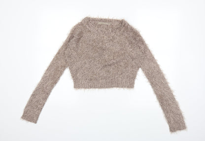 Next Womens Grey  Knit Pullover Jumper Size 8