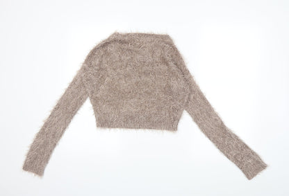 Next Womens Grey  Knit Pullover Jumper Size 8
