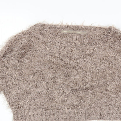 Next Womens Grey  Knit Pullover Jumper Size 8