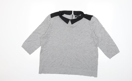 Papaya Womens Grey  Knit Pullover Jumper Size 20