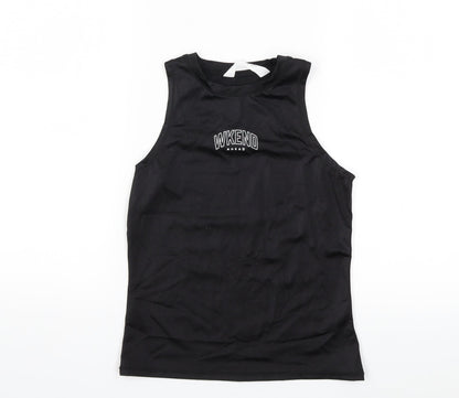 Preloved H&M Girls Black   Basic Tank Size 13 Years - Front