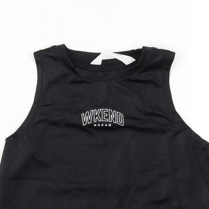 Preloved H&M Girls Black   Basic Tank Size 13 Years - Detail
