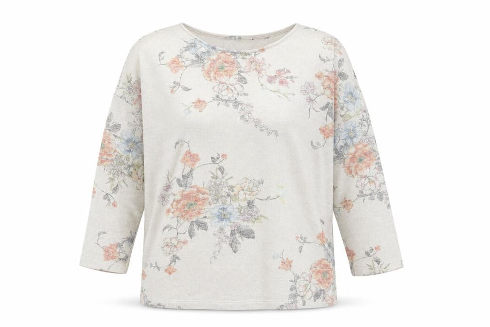 TU Womens Silver Floral Knit Pullover Jumper Size 14