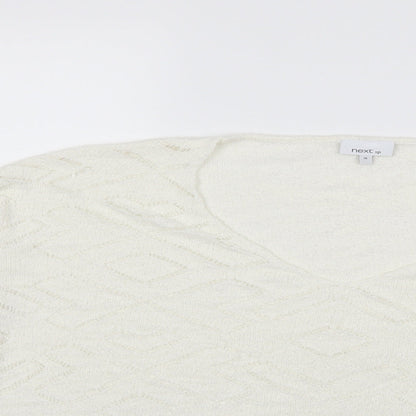 Next Womens White  Knit Pullover Jumper Size 18