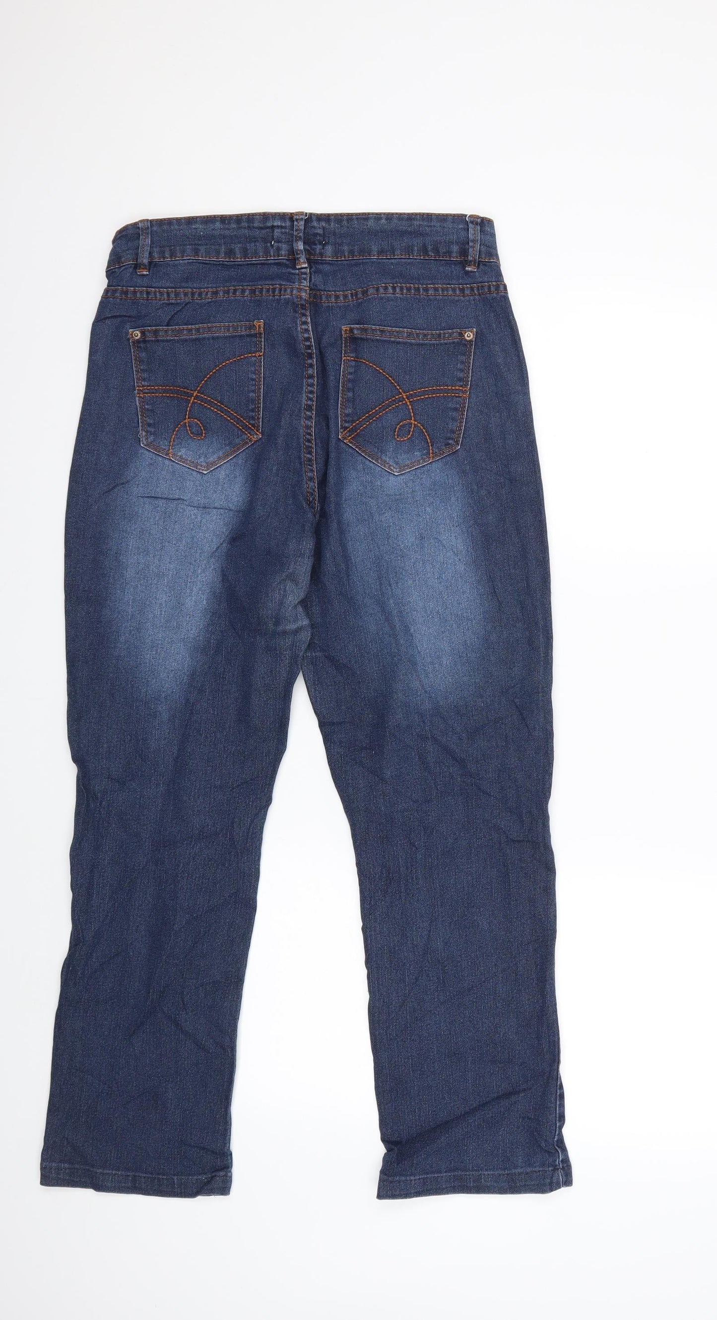 Janina Womens Blue  Denim Straight Jeans Size 12 L25 in