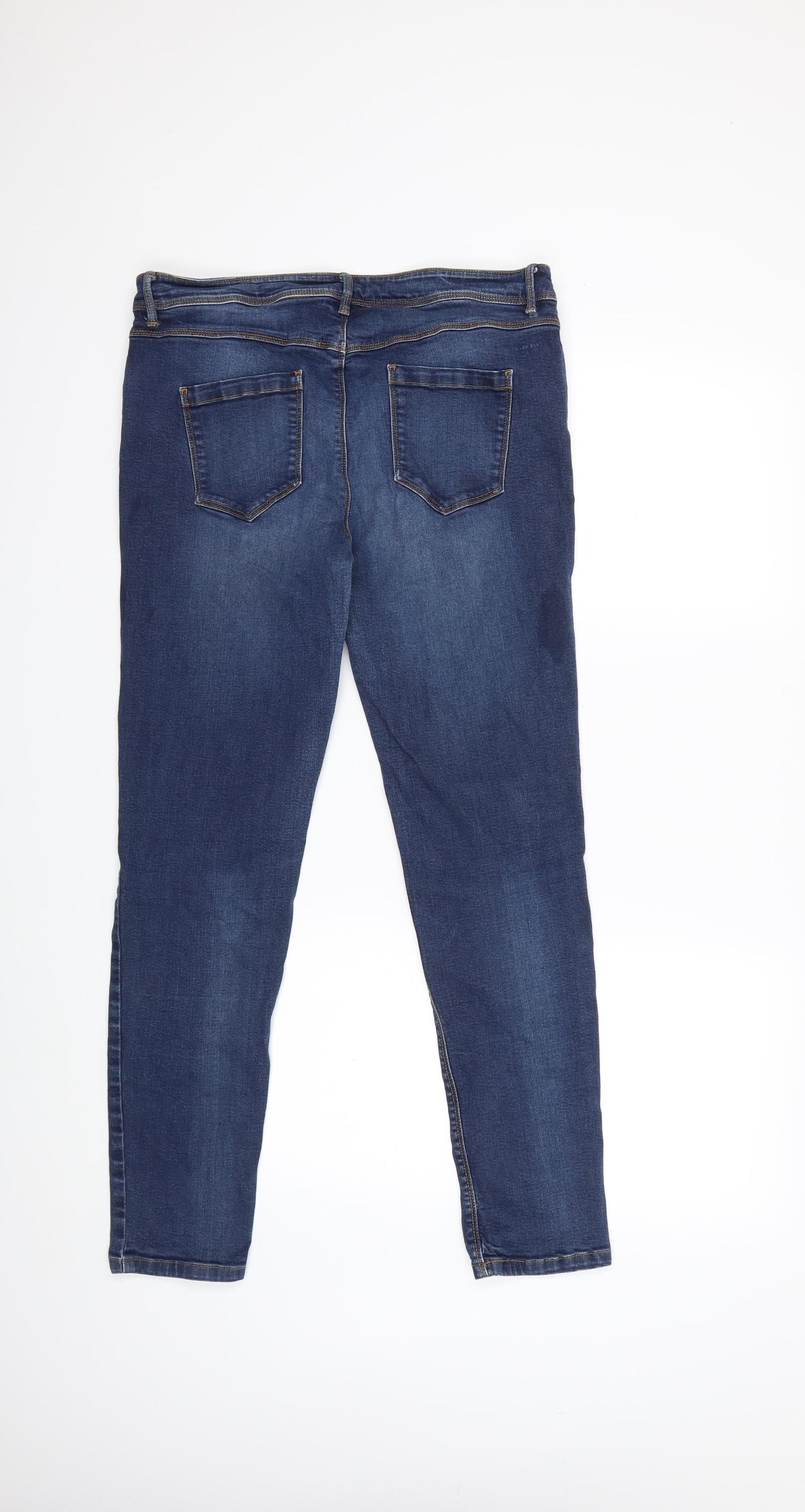 Preworn Womens Blue  Denim Skinny Jeans Size 34 in L28 in